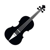 ícone simples de violino preto vetor