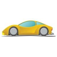 ilustração de carro esportivo amarelo dos desenhos animados vetor