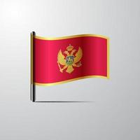 montenegro acenando vetor de design de bandeira brilhante