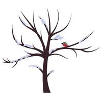 vetor plana de ícone de árvore de inverno de neve. árvore de inverno