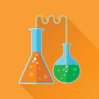 ícone plano de reação química vetor