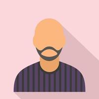 homem com ícone de avatar de barba vetor