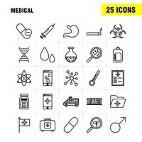 ícones de linha de saúde definidos para infográficos kit uxui móvel e design de impressão incluem seringa medicina médica estetoscópio hospital médico medicina médica eps 10 vector