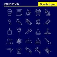 conjunto de ícones desenhados à mão de educação para infográficos kit uxui móvel e design de impressão incluem guindaste elevador gancho de elevação ferramentas chave ferramentas coleção de hardware logotipo infográfico moderno e picto vetor