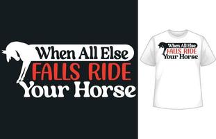 design de camiseta de amantes de cavalos vetor