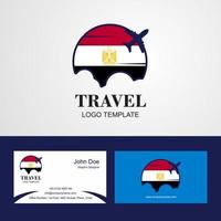 logotipo da bandeira do egito de viagem e design de cartão de visita vetor
