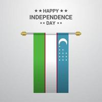 fundo de bandeira pendurada do dia da independência do uzbequistão vetor