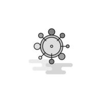 linha plana de ícone da web de ligação química cheia de vetor de ícone cinza