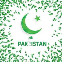 ilustração criativa para a celebração do dia da independência do paquistão. estrela cinzenta e lua com bandeira vetor