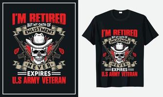 veterano do design de t-shirt do exército dos estados unidos vetor