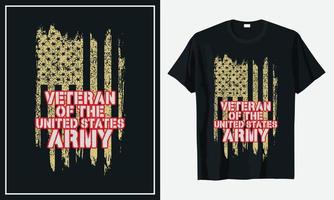 veterano do design de t-shirt do exército dos estados unidos vetor