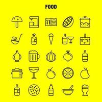 ícones de linha de alimentos definidos para infográficos kit uxui móvel e design de impressão incluem panela de cozinha panela de comida panela de comida refeição de cozinha coleção de logotipo infográfico moderno e vetor de pictograma