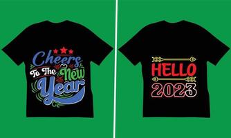 feliz ano novo cita pacote de design de t-shirt. o melhor design de t-shirt de citações de feliz ano novo. vetor