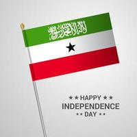 design tipográfico do dia da independência da somalilândia com vetor de bandeira