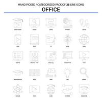 conjunto de ícones de linha plana de escritório design de ícones de conceito de negócio vetor