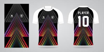 modelo de design de esporte de camisa de futebol colorida vetor