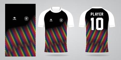 modelo de design de esporte de camisa de futebol colorida vetor