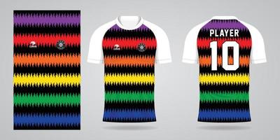 modelo de design de esporte de camisa de futebol colorida vetor