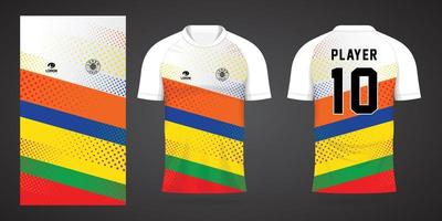 modelo de design de esporte de camisa de futebol colorida vetor