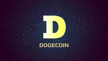 dogecoin doge token símbolo cryptocurrency tema em fundo poligonal escuro. ícone do logotipo de criptomoeda. ilustração vetorial. vetor