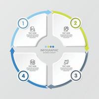 infográfico de círculo básico com 4 etapas, processo ou opções. vetor