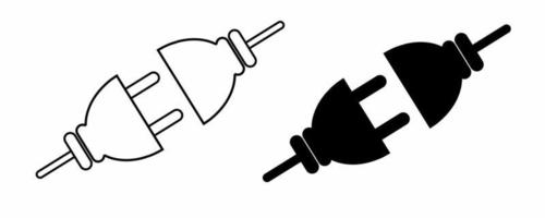 ilustração iconvector de conexão elétrica. ícone de vetor de tomada elétrica isolado no fundo branco. conectar símbolo de linha de desconexão