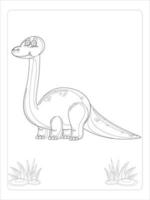 desenho de dinossauros para colorir para crianças vetor