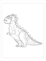 desenho de dinossauros para colorir para crianças vetor