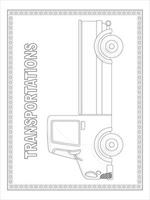 desenho de transporte de caminhão para colorir vetor