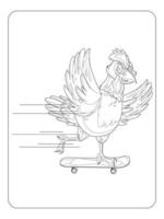 ilustração de clipart colorida de desenho de frango 6325752 Vetor