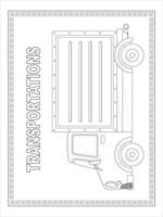 desenho de transporte de caminhão para colorir vetor