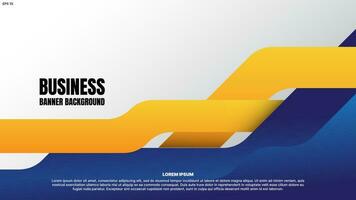 fundo de banner corporativo de negócios com formas abstratas amarelas e azuis. ilustração vetorial vetor