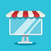 compras online no conceito de aplicativo, marketing digital online vetor