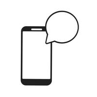 smartphone com ícone de bate-papo de bolha vetor
