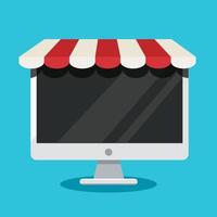 compras online no conceito de aplicativo, marketing digital online vetor