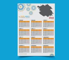 calendário de parede calendário de mesa calendário frontal feliz ano novo 2023 vetor