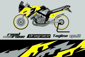 desain pembungkus stiker motor drag racing vektor penuh eps.10 vetor