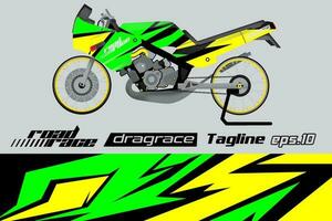 desain pembungkus stiker motor drag racing vektor penuh eps.10 vetor