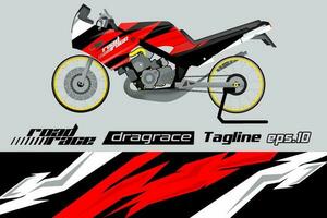 desain pembungkus stiker motor drag racing vektor penuh eps.10 vetor