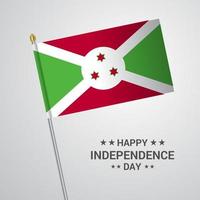 design tipográfico do dia da independência do burundi com vetor de bandeira