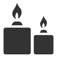 velas de ícone preto e branco vetor