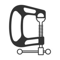 ferramenta de braçadeira de ícone preto e branco vetor