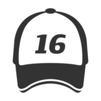 chapéu esportivo ícone preto e branco vetor
