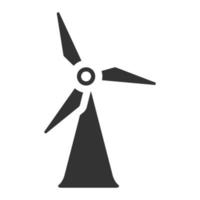 turbina eólica ícone preto e branco vetor