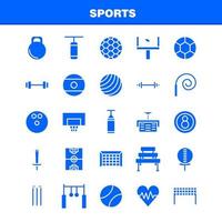pacote de ícones de glifo sólido de esportes para designers e desenvolvedores ícones de bola de golfe tee esportes críquete tocos vetor de esportes de postigo
