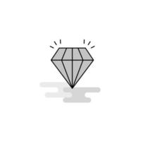 linha plana de ícone da web de diamante cheia de vetor de ícone cinza