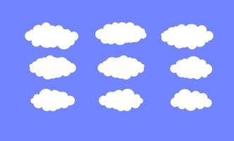 conjunto de ícones de nuvem branca vetor