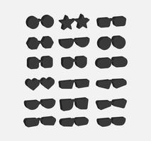 conjunto de óculos de sol preto vetor