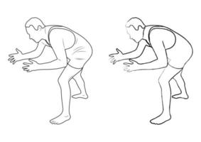 contorno de silhueta de vetor de lutador, figura de atleta masculino