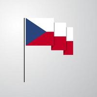 República Checa acenando fundo criativo de bandeira vetor